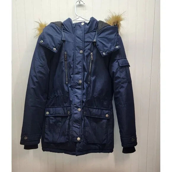 Wantdo Women's Ski Jacket/Winter Coat Navy with Faux Fur Trim Small - Picture 7 of 16